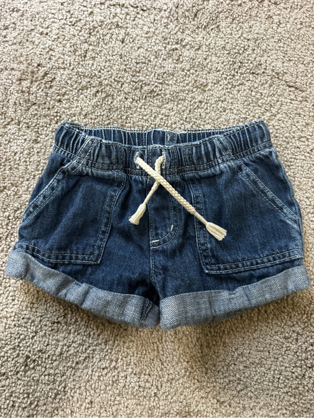 Cat & Jack Dark Blue Denim Drawstring Shorts